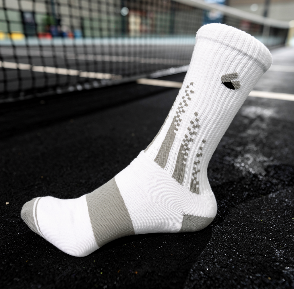 Chaussettes de Padel Crew Blanc/Gris