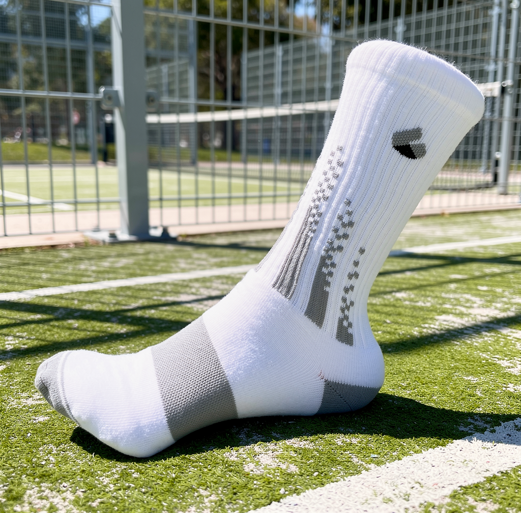 Chaussettes de Padel Crew Blanc/Gris