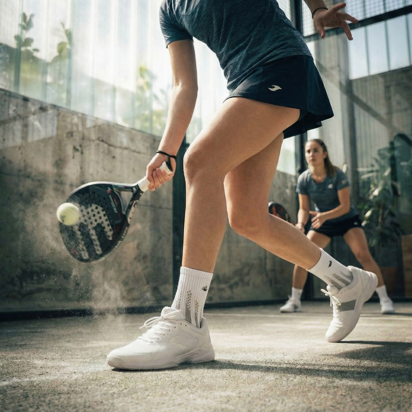 Padel Socken Crew Weiss/Grau