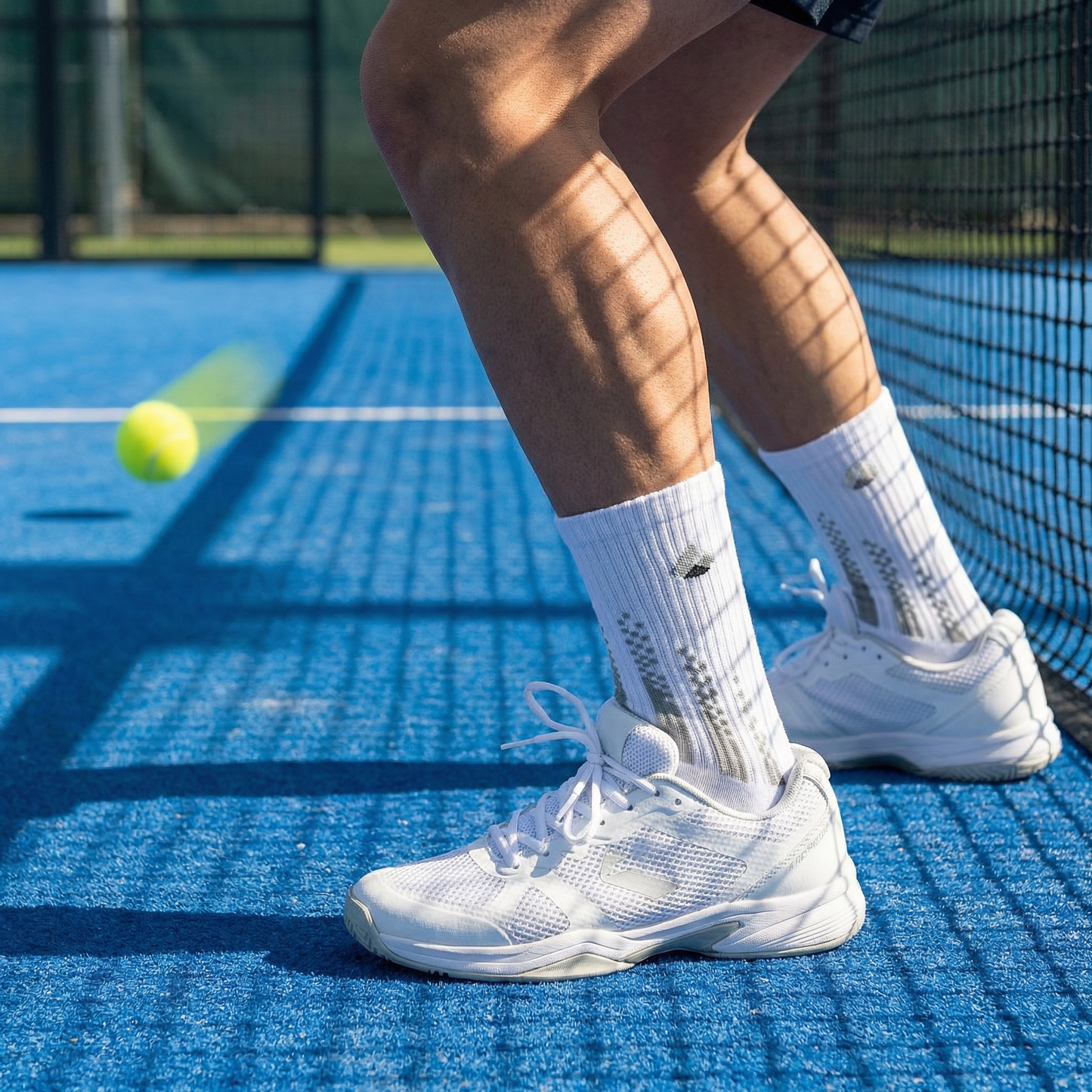 Padel Socken Crew Weiss/Grau