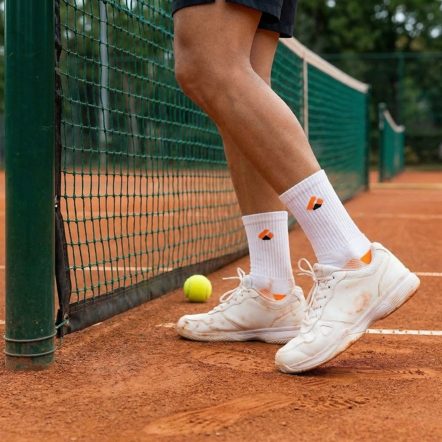 Tennis Socken Crew Weiss/Orange