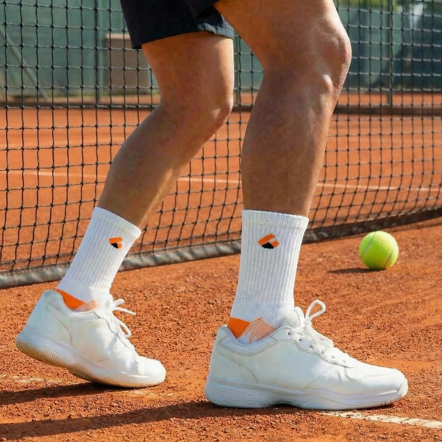 Tennis Socken Crew Weiss/Orange